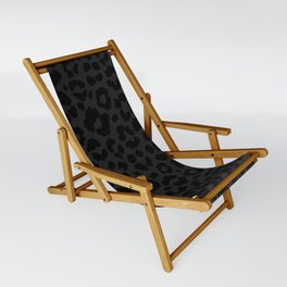Black On Black Leopard Sling Chair