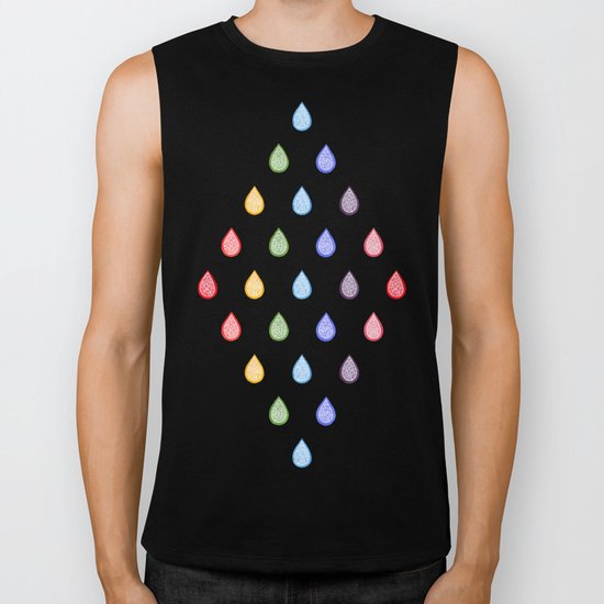 Rainbow raindrops Biker Tank