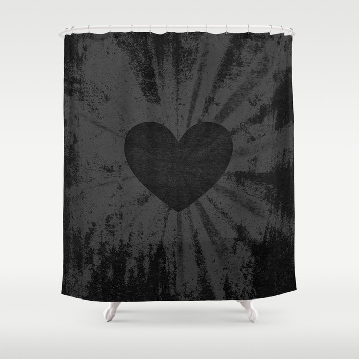 Black heart Shower Curtain