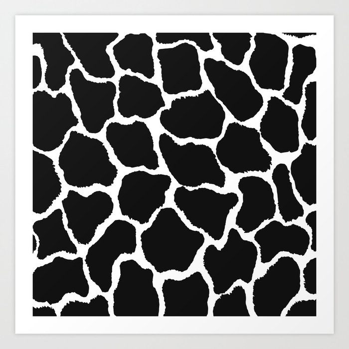 Trendy Modern Black White Giraffe Animal Print Art Print By