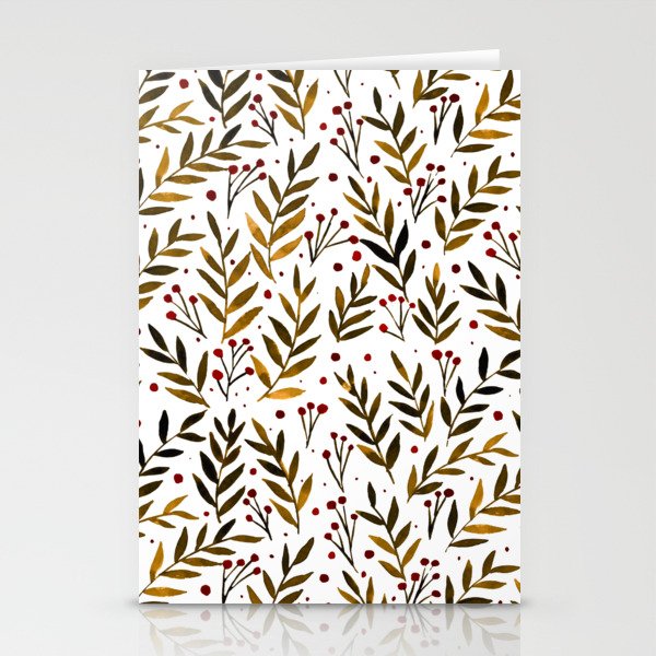 Festive watercolor branches - autumn Stationery Cards