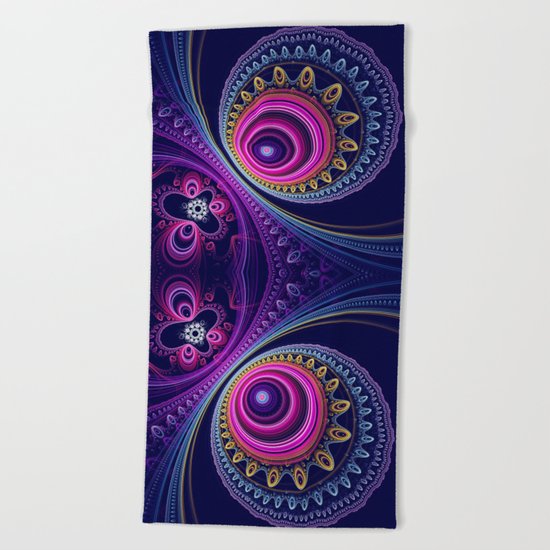 Colourful circles and patterns Beach Towel