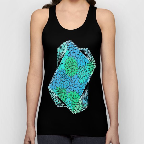 Blue & Green Pattern Unisex Tank Top