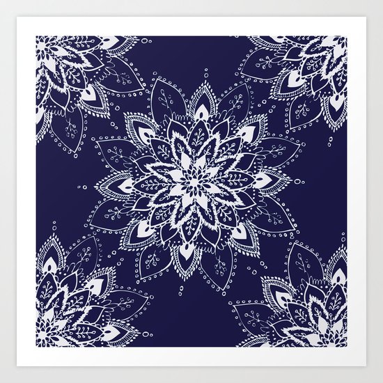 Blue Mandala Art Print