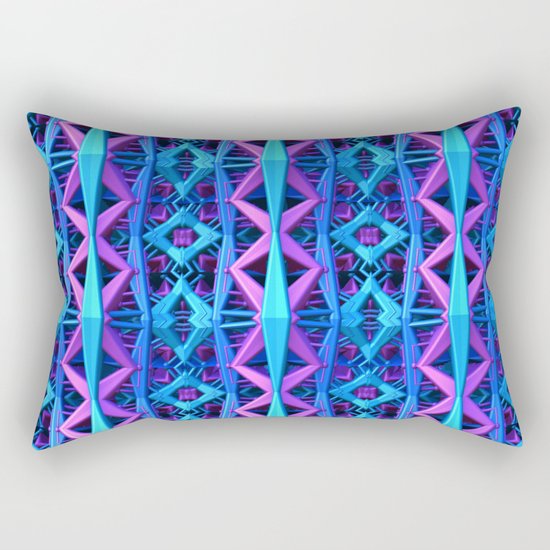 Blue/Purple Metallic Pattern Rectangular Pillow