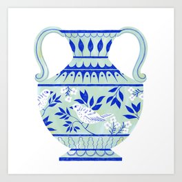 Pretty Ornate Blue Vase Art Print