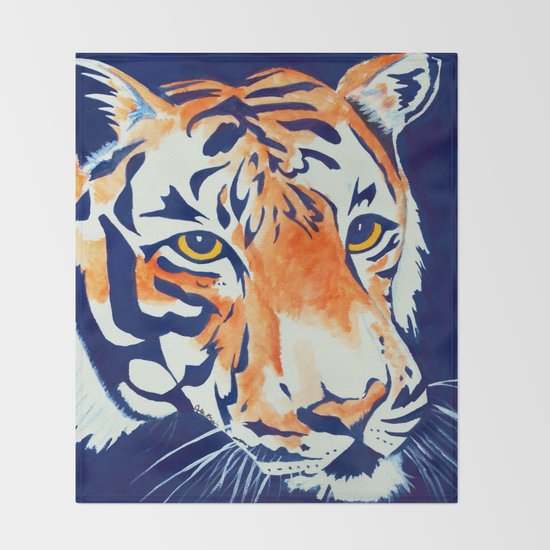 Auburn Tiger Throw Blanket By Janinwise Society6