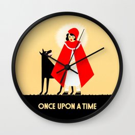 Little Red Riding Hood And The Big Bad Wolf - Classic Fairy Tale Poster Wall Clock