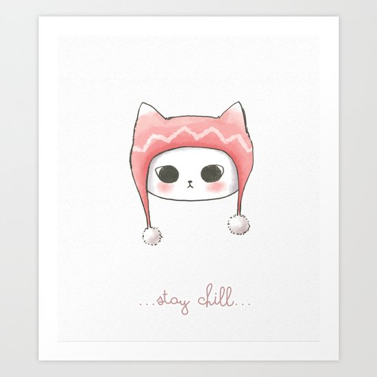 Stay Chill Cat Art Print
