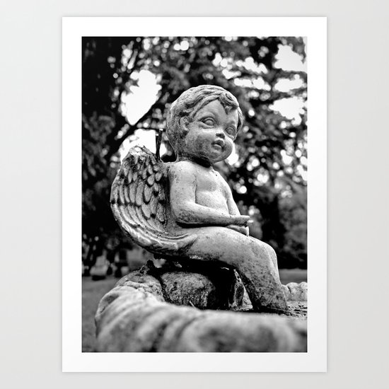 Graveyard cherub Art Print
