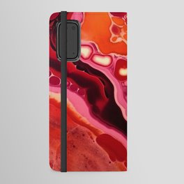 Orange and pink fluid abstract painting Android Wallet Case