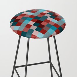 Geometric pattern with colorful squares Bar Stool