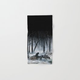 Grim Reaper with Horse in the Woods Hand & Bath Towel | Creepy, Forest, Skeletons, Reaper, Skulls, Trees, Grimreaper, Illustration, Acrylic, Blackhorse 