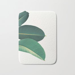 Rubber Fig Leaves II Bath Mat | Minimal, Color, Green, Leaves, Yellow, Botanical, Simple, Photo, Stilllife, Plants 