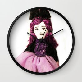 Pretty in Purple Doll Wall Clock