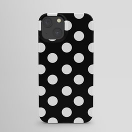 Polka Dot (White & Black Pattern) iPhone Case