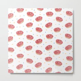 Cute Doughnut Print Seamless Pattern Metal Print