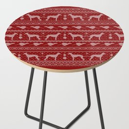 Ugly Christmas sweater | Greyhound / Whippet / Italian greyhound red Side Table