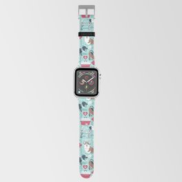 Veterinary medicine, happy and healthy friends // aqua background Apple Watch Band