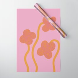 Floral Nostalgia in Pink and Orange Wrapping Paper