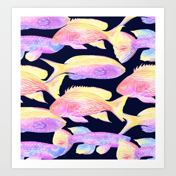 My Luminous Fishies Art Print