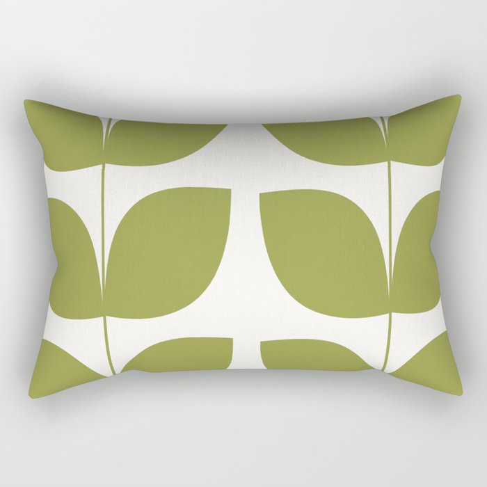 Mid Century Modern Leaves Green #society6 #buyart Rectangular Pillow