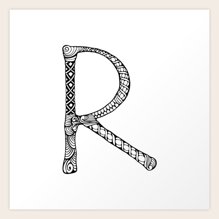 Monogram Letter R Art Print By Olaszeva Society6