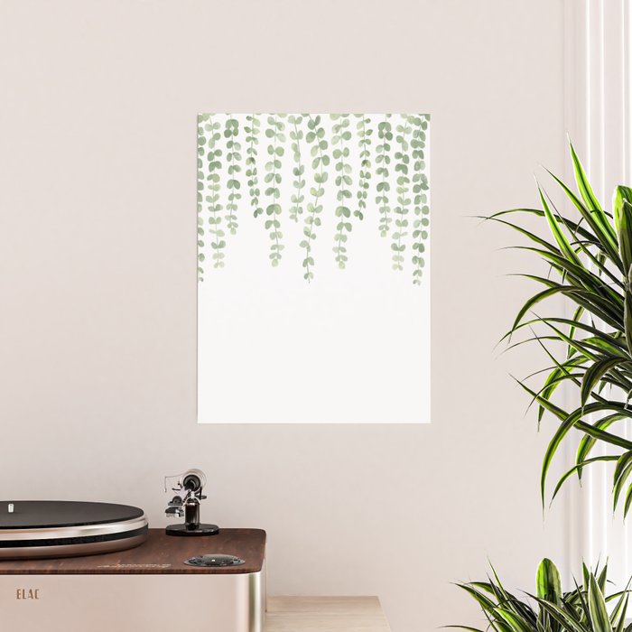 Green Vines, Tropical Leaves Art Print by cozymidnight