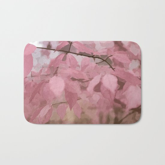 Soft Pastel Leaves Bath Mat