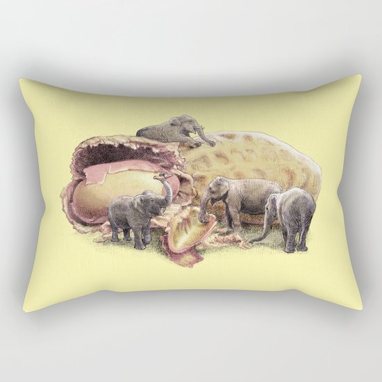 Elephant's Paradise (colour option) Rectangular Pillow