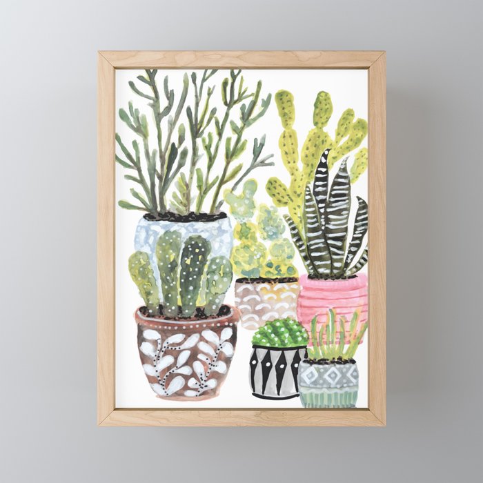 Karen Fields Cactus Garden Framed Mini Art Print