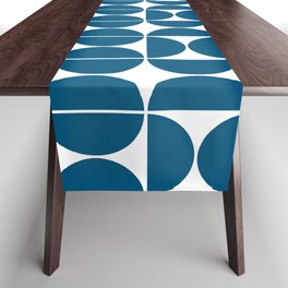 Mid Century Modern Blue Square Table Runner