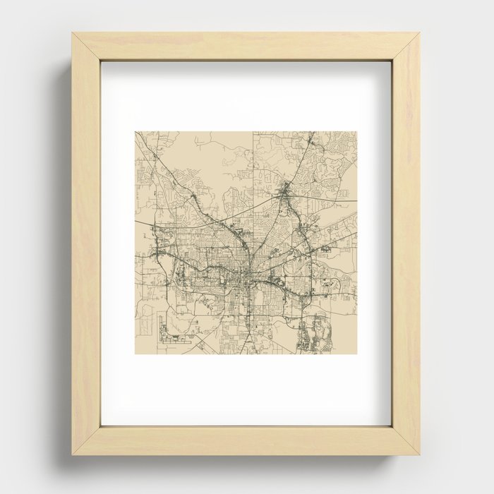 Tallahassee Minimalist Map - USA City Map Recessed Framed Print