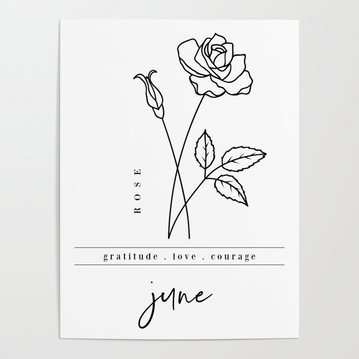 June Birth Flower Rose Poster by Jande Summer Society6
