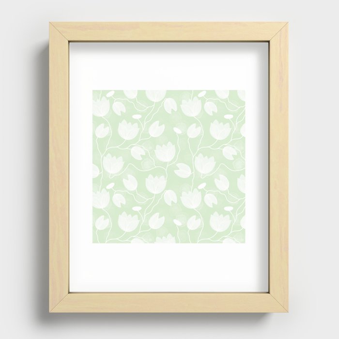 Lotus Vine-Green Recessed Framed Print