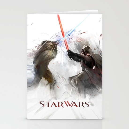 Star wars duel Stationery Cards