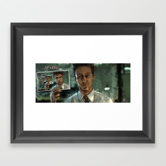 With insomnia, nothing's real. Everything's far away. Everything's a copy of a copy of a copy... Framed Art Print
