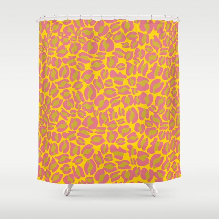 Leopard Print Pink Yellow Bright Colour Cheetah Texture