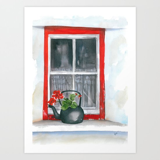 Red Window Art Print