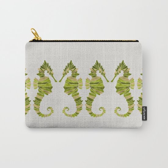 Seahorse – Lime & Gold Carry-All Pouch