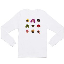 Melanin Versatility (Black Girls with Different Hairstyles) Long Sleeve T-shirt