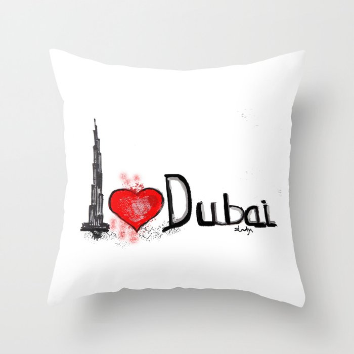 I love Dubai 1 Throw Pillow by sladja Society6