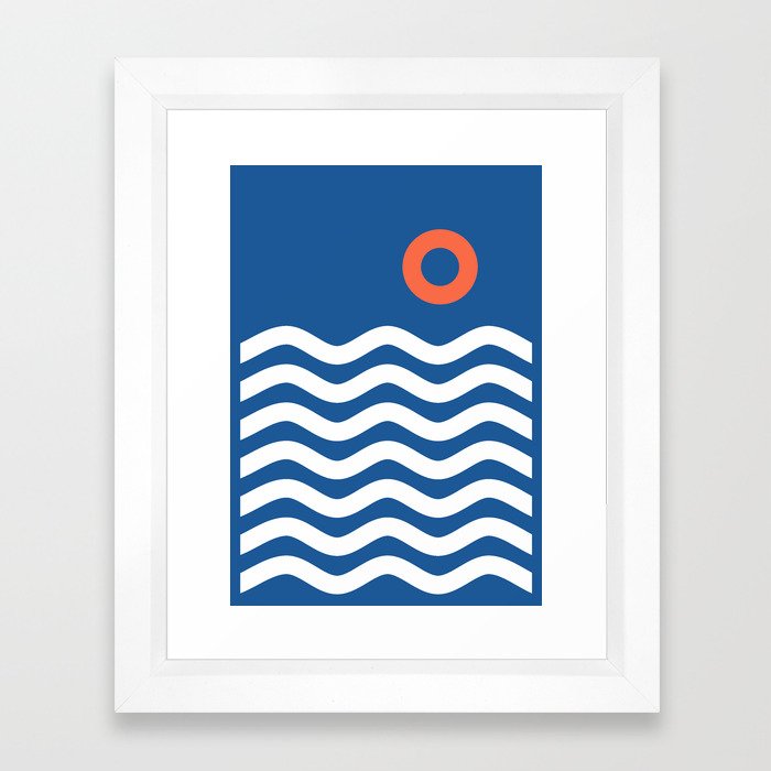 Nautical 03 Seascape Framed Art Print