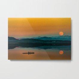 Serene Sunrise by the Lake Metal Print