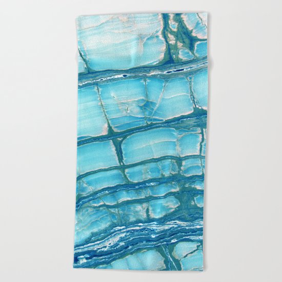Blue onyx marble Beach Towel