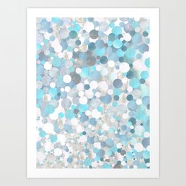 Blue And White Abstract Modern Art - Cool Breeze Art Print