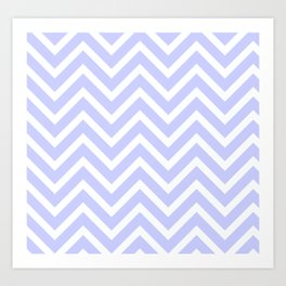 Periwinkle Blue Chevron Stripes Art Print