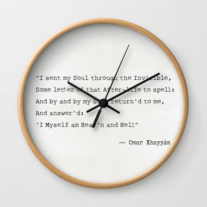 Omar Khayyám quote e Wall Clock