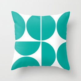 Mid Century Modern Turquoise Square Throw Pillow