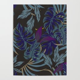Hidden Tiger | Jungle Theme Design | Tropical Safari | Unique Jungle Print  Poster